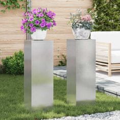 Vidaxl Stojala za rastline 2 pcs srebrna 24 x 24 x 75 cm