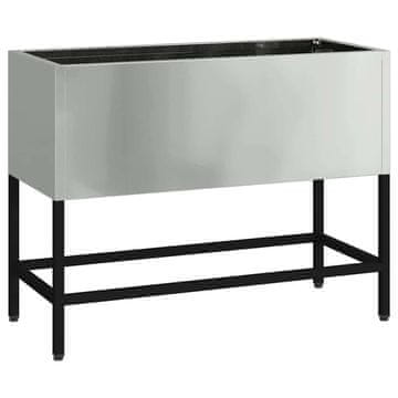 Vidaxl Povišano vrtnarsko korito srebrna 60 x 26 x 45 cm