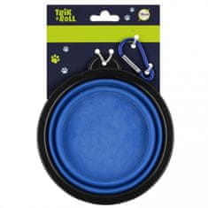 sarcia.eu SILIKONSKA posoda za pse, SKLADNA, turistična posoda ZA VODO + karabiner 13 cm 