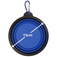 sarcia.eu SILIKONSKA posoda za pse, SKLADNA, turistična posoda ZA VODO + karabiner 13 cm 