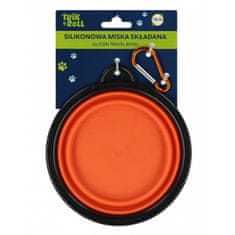 sarcia.eu SILIKONSKA posoda za pse, SKLADNA, turistična posoda ZA VODO + karabiner 13 cm 