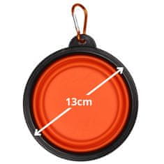 sarcia.eu SILIKONSKA posoda za pse, SKLADNA, turistična posoda ZA VODO + karabiner 13 cm 