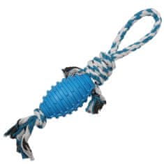 sarcia.eu Žvečilna igrača BAVLA z mehko žogico za pse, 3v1 IGRAČA ZA PRINAŠANJE, VLEČENJE, GRIZENJE 34 cm 
