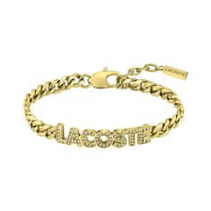 Lacoste Pozlačena ženska jeklena zapestnica Script 2040063