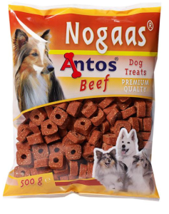  Antos Nogaas mehki priboljški za pse, govedina, 500 g