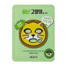 Skin79 Komplet pomirjujočih mask iz blaga Animal Mask (pomirjujoča in blažilna nega za jezno mačko) 10 x 23