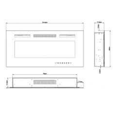 BOT Pametni električni kamin Tuya ES1 Črn Majhen Črn
