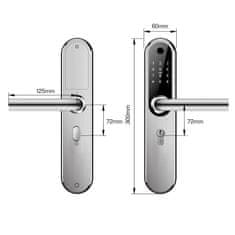 BOT Pametni ročaj TTLock H1 W srebrn 92 mm
