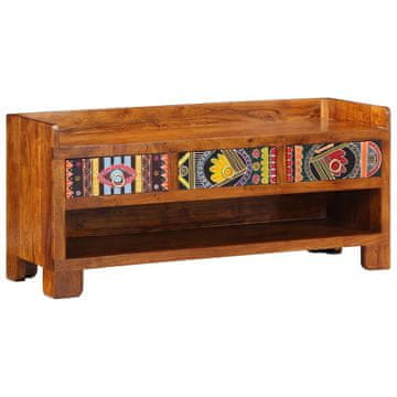Vidaxl Klop za čevlje večbarvno 100 x 35 x 45 cm Trden akacijev les