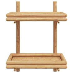 Vidaxl Stenska polica s polico Rjava 39 x 26 x 60 cm Bambus