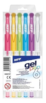 Gel pisalo GLITTER - komplet 6 kosov
