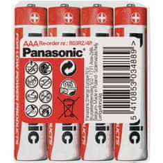 Panasonic R03 4S AAA Rdeča barva zn