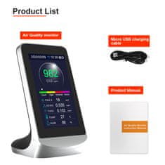BOT Smart Monitor kakovosti zraka AQ1 WiFi Tuya CO2, TVOC, HCHO, PM2,5
