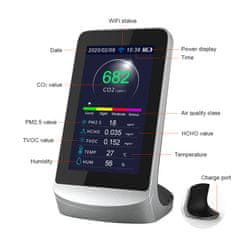 BOT Smart Monitor kakovosti zraka AQ1 WiFi Tuya CO2, TVOC, HCHO, PM2,5