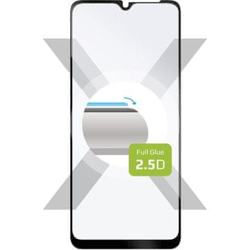 FIXED Zaščitni pokrov iz kaljenega stekla za Samsung Galaxy A12, lepljiv čez celoten zaslon, črn