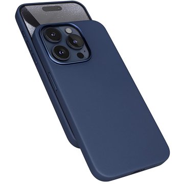Epico Mag+ Usnjeni ovitek za iPhone 15 Pro - modri