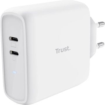 Trust MAXO 65W polnilec USB-C bele barve