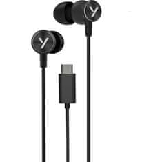 Yenkee YHP 505BK Slušalke USB-C z mikrofonom.