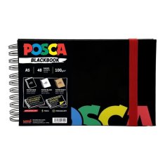 Posca črni skicirka A5 - mešanica 3 barv papirja