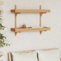 Vidaxl Stenska polica s polico Rjava 39 x 26 x 60 cm Bambus