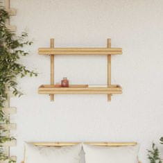 Vidaxl Stenska polica s polico Rjava 39 x 26 x 60 cm Bambus