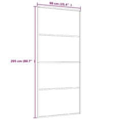 Vidaxl Drsna vrata ESG steklo in aluminij 90x205 cm bela