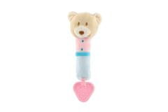 Teddies Piščalka/medvedek plišasti 23cm bež barve na kartici
