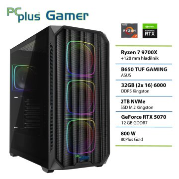 PCplus Gamer Ryzen 7 9700X 32GB 2TB SSD RTX 5070 12GB gaming namizni računalnik
