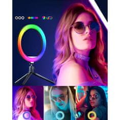 MG ZD666 RGB krožka LED svetloba + stojalo 2.1m, črna