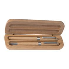 A DESIGN Leseni pisalni set Indianapolis s kemičnim svinčnikom in rolerjem