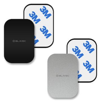 BLAVEC Metal Plate kovinska ploščica za magnetno držalo za mobitelni telefon 2ks, črna/srebro