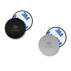 BLAVEC Metal Plate kovinska ploščica za magnetno držalo za mobitelni telefon 40mm 2ks, črna/srebro