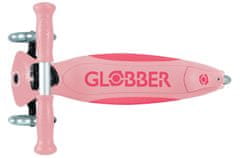 Globber Scooter Otroški tricikel Plus - Primo zložljiv Plus luči V2 Pastelno rožnata svetleča kolesa