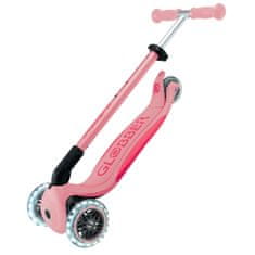 Globber Scooter Otroški tricikel Plus - Primo zložljiv Plus luči V2 Pastelno rožnata svetleča kolesa