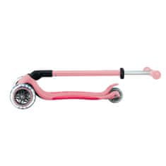 Globber Scooter Otroški tricikel Plus - Primo zložljiv Plus luči V2 Pastelno rožnata svetleča kolesa