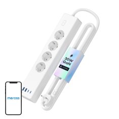 Meross MSP844(EU) pametni napajalnik za hitro polnjenje, 4 vtičnice + 2x USB-A + 2x USB-C (Matter)