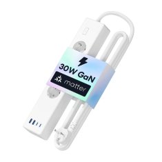 Meross MSP844(EU) pametni napajalnik za hitro polnjenje, 4 vtičnice + 2x USB-A + 2x USB-C (Matter)