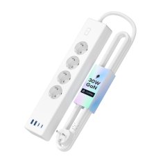 Meross MSP844(EU) pametni napajalnik za hitro polnjenje, 4 vtičnice + 2x USB-A + 2x USB-C (Matter)