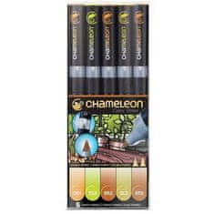 Chameleon Komplet obarvanih markerjev, 5 kosov - zemeljski toni