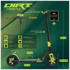 Skiro Story Dirt Freestyle z napihljivimi kolesi, limona, H-042-ZL