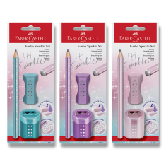 Faber-Castell Sparkle Jumbo komplet grafitnih svinčnikov, biserni odtenki, mešanica barv