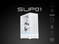 Lian Li SUP01 računalniško ohišje, ATX, Midi-Tower, ARGB, kaljeno steklo, belo (SUP01W)