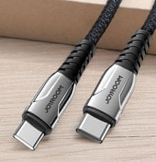 Joyroom Podatkovni kabel S-1230K1 Quick Charge 60W Type C na Type C - črn pleten