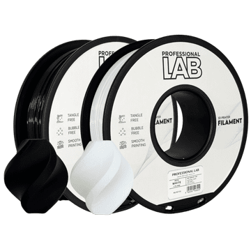 Professional Lab 2kg PETG Črna in Bela Filament 1.75 mm - Professional Lab Vlažnost-Odporni PETG (1kg Kolut)