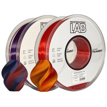 Professional Lab 2kg Silk PLA Dvojna Barva rdeča zlata in Trojna Barva Večerni Mir filament 1.75mm - Professional Lab Sijajni Filament za 3D Tisk (1kg Kolut)