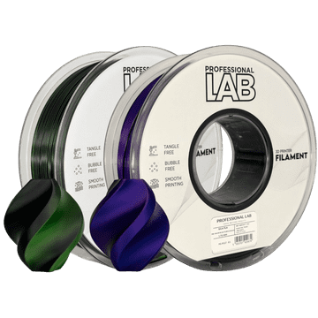 Professional Lab 2kg Silk PLA Dvojna Barva črna zelena in Trojna modra vijolična črna filament 1.75mm - Professional Lab Sijajni Filament za 3D Tisk (1kg Kolut)