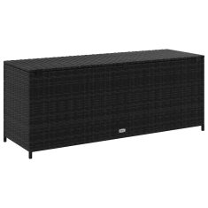 Vidaxl Vrtna škatla za shranjevanje črna 150x50x60 cm poli ratan