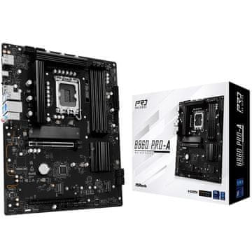 ASRock B860 Pro-A osnovna plošča, LGA1851, DDR5, ATX (90-MXBRN0-A0UAYZ)