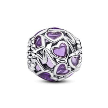 Pandora Elegantna srebrna perla Srce in napis Mom Moments 793772C01