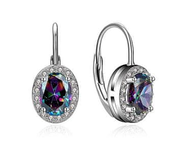 MOISS Elegantni srebrni uhani z barvnimi cirkoni E0000737